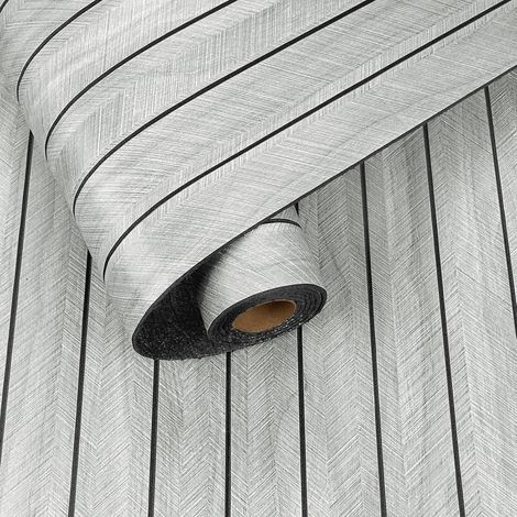 Panneaux muraux 3D, aspect bois, gris clair, revêtement mural autocollant, pour salon, aspect bois, lavable, 40 x 300 cm