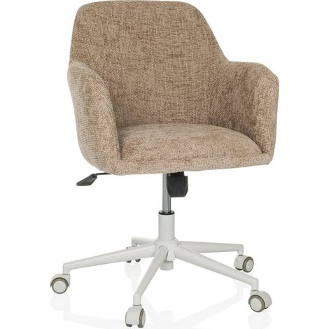 Bürostuhl / Drehstuhl SOLAO HOME Bouclé Stoff beige hjh LIVING (1/5)