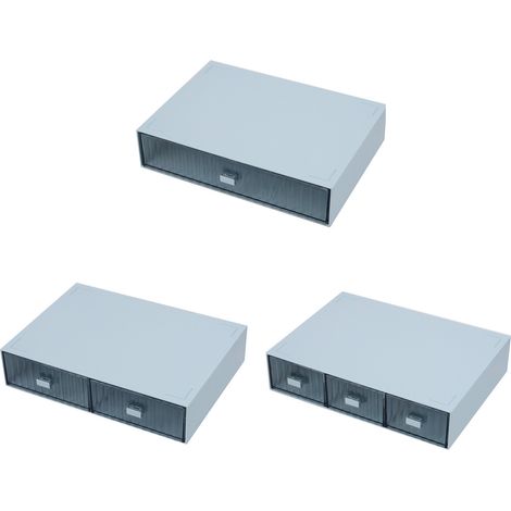 Boîte de rangement à tiroirs organisateur avec 3 compartiments - [条纹蓝色1抽+2抽+3抽] (1/5)