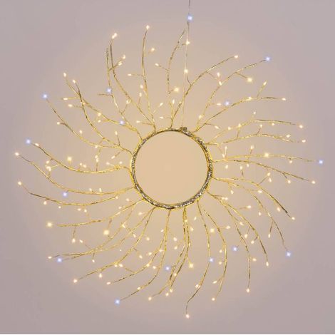 Couronne de Noël lumineuse Champagne Tiglio ø45cm avec 160 Micro LED IP44 (1/5)