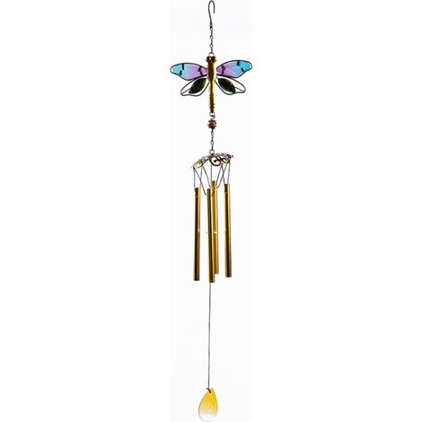 Carillon éolien en verre en forme d'oiseau et de libellule, ornement suspendu multitubes, décoration pour la maison, le jardin, le balcon, l'église, les fêtes et Noël (1/5)
