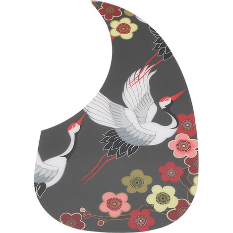 Plaque de Protection PVC en Forme de Larme pour Guitare Acoustique - Motif Grue Décoratif (1/5)