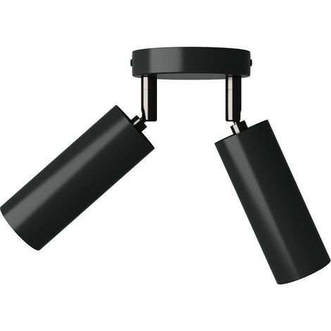 Creative Cables - Lampe à 2 spots avec abat-jour tubulaire E14 et rosace de plafond ronde (1/5)
