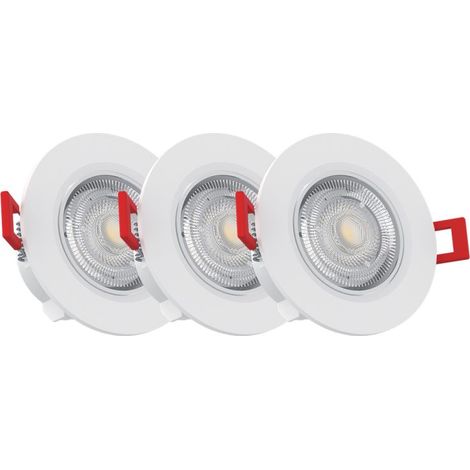 Pack de 3 spots encastrables LED orientables – 4,5W (équiv. 50W) – 345 lumens – Blanc neutre – Angle d’éclairage 36° (1/5)