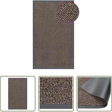 Paillasson anti-dérapant - Paillasson touffeté 90x150 cm Marron foncé (1/5)