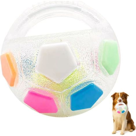 Balle anti-stress pour chien - Avec poignée - Jouet interactif anti-stress - Durable - Avec couineur-Jouet pour chien de taille (1/5)
