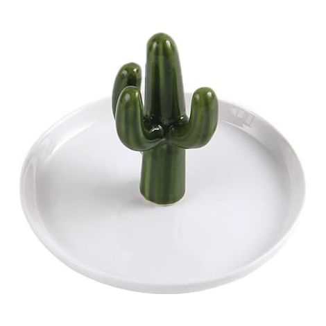 Porte-bagues cactus, bol à bijoux vert pour bagues, boucles d'oreilles, bracelets et colliers, cadeau pour femme (anniversaire, mariage, remise de diplôme, Noël). (1/4)