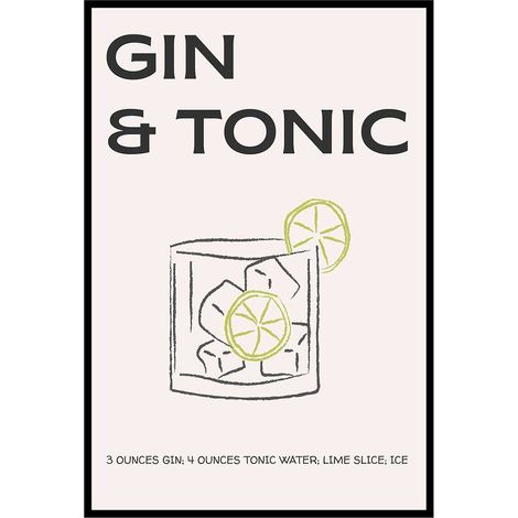 Affiche encadrée gin tonic illustration (1/5)