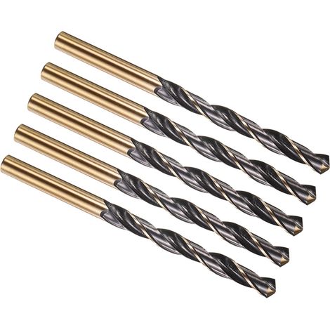 5 Pièces 6.8mm Foret Hélicoïdal Tige Droite Finition Noire et Dorée (1/5)