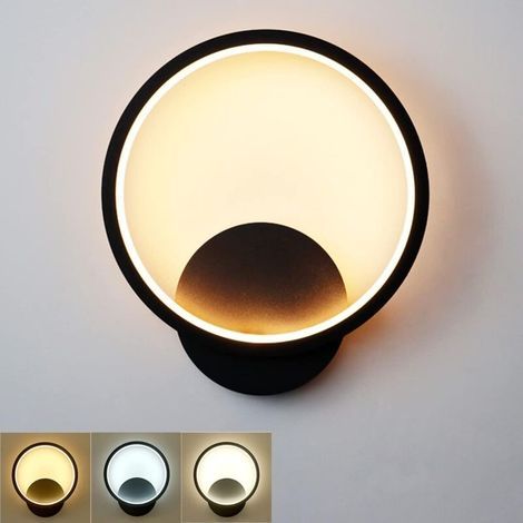 Aplique de pared LED de 12 W – Redondo de aluminio – Tres temperaturas de color: 3000 K/4000 K/6000 K – RA≥85 para un ambiente cálido (1/4)