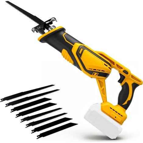 Akku-Säbelsäge für DeWalt 20 V, 3000 Hübe/min, variable Geschwindigkeit und 8 Sägeblätter, ohne Akku (1/5)