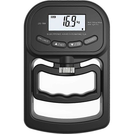 Dynamomètre manuel pour la force de préhension - Testeur électronique de force de préhension, 120 kg, noir (1/5)