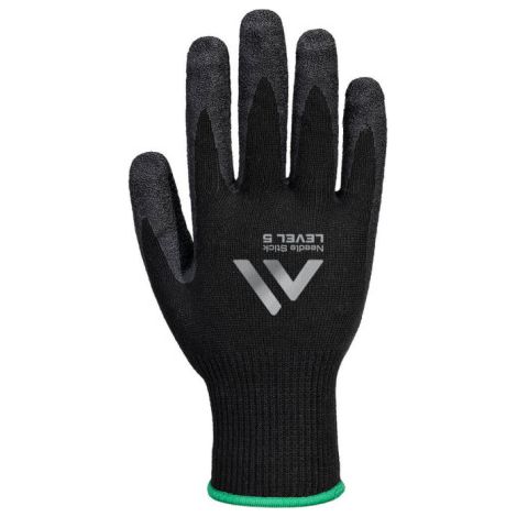Guante de látex rugoso Needle Stick F10 PORTWEST A793 XXL Negro
