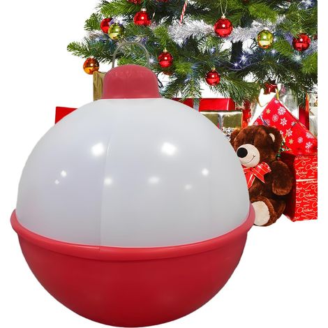 Boule de Noël gonflable de 60 cm (24 pouces) - Décoration de jardin gonflable à suspendre aux balustres, branches, pelouse, sol (1/5)