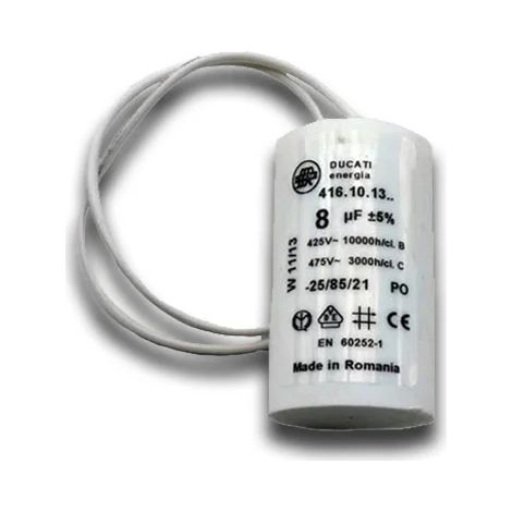 CAME 119RIR291 Ersatzteil μF 8 Mikrofarad Kondensator mit Kabel (1/3)