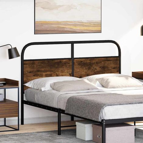 vidaXL Replace Headboard Smoked Oak 135 cm Steel and Engineered Wood (1/5)