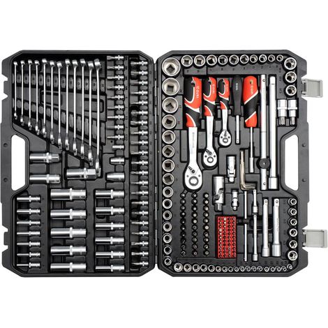 Yato YT-38841 Kit di chiavi a cricchetto 216 pezzi nero e cromo