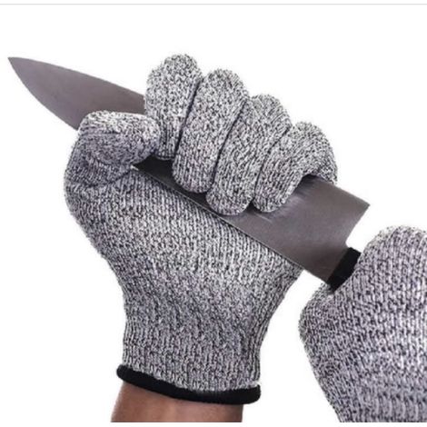 1 Gant anti-coupure, fil acier inoxydable, maille flexible, gant coton inclus, cuisine jardin atelier (1/5)