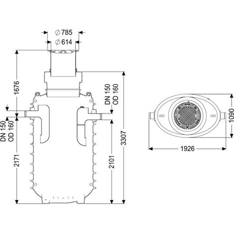 KESSEL 95100-170D Séparateur de graisses EasyClean encastrable
