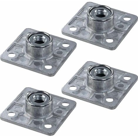 4x Plaque de fixation embase carrée 47,5 x 47,5mm avec filetage M10 pour pied de table à visser Meuble Montage Connecteur Bride Adaptateur Support Salon Cuisine Salle à manger Bureau (1/4)