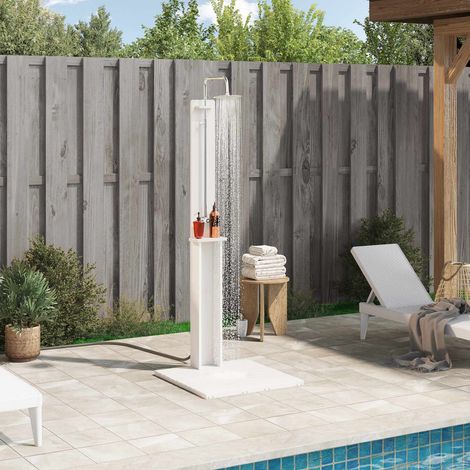 vidaXL Doccia da esterno Bianco 75 x 76 x 217 cm