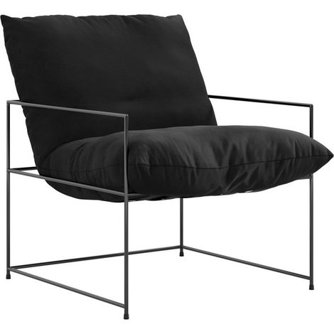 Brook Chair - Velvet/Metal - L75 x W75 x H95 cm - Black /Black