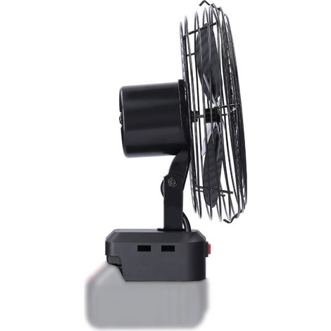 Ventilateur portable d'extérieur pour le camping, les pique-niques et la pêche, sans fil, en métal, avec batterie au lithium et vitesse réglable. (1/5)