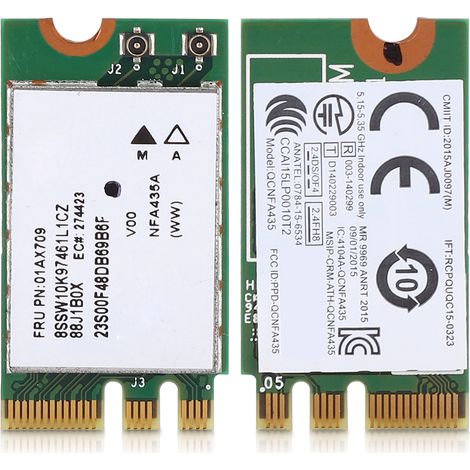 Carte réseau sans fil double bande 2,4 GHz + 5 GHz QCNFA435 NGFF / interface M.2 pour Lenovo IdeaPad (1/5)