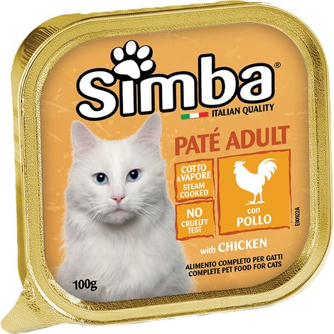 PATE' PER GATTI 'SIMBA' pollo - gr 100- 32 pezzi - MONGE