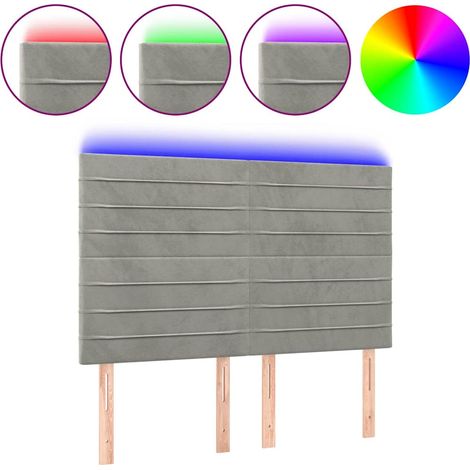 Maison Exclusive - Cabecero con luces LED terciopelo gris claro 1 (1/5)