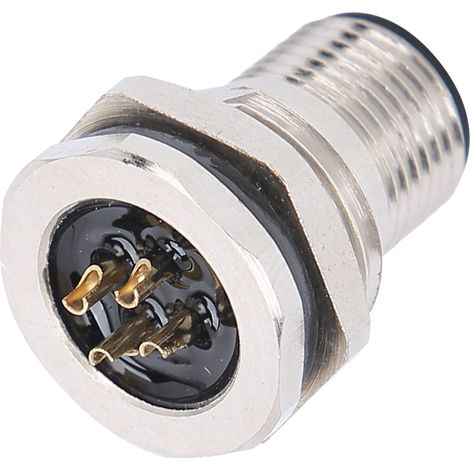 Connecteur étanche 4 broches pour montage sur panneau arrière, fournitures électriques M12FP4 (1/5)