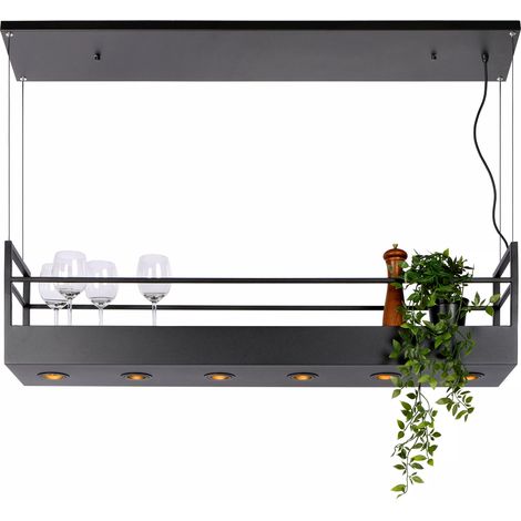 Lampada a sospensione cucina Miravelle nera 6xGU10 Lucide (1/5)