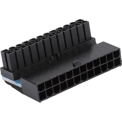 Adaptateur de connecteur d'alimentation ATX coudé à 90° (24 broches femelle vers 24 broches mâle) (1/5)