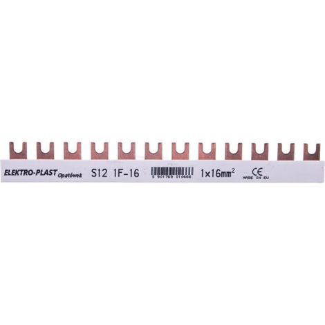 Anschlusssammelschiene 1P 80A 16mm2 Gabel (12 Module) 1F S12 1F-10 45.121