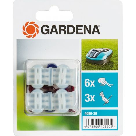 GARDENA 04089-20 Verbinder/Anschlussklemmen Connettore Kit da 6 Adatto per (modello regola erba): Gardena R40Li, Garden
