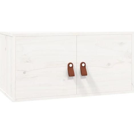 Armario de almacenamiento funcional para montaje en pared blanco 60 x 30 x 30 cm fabricado en madera maciza de pino 020048373 (1/5)
