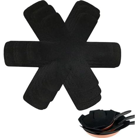 6 Pièces Protege Poele Protection Poele et Casserole Dessous de Plats, Coussinets D'intercalaire Séparé et Protéger Les Surfaces de (1/4)