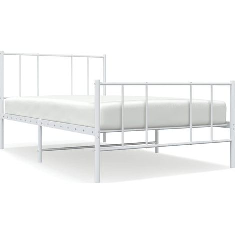 Maison Exclusive - Giroletto con Testiera e Pediera Metallo Bianco 90x190 cm (1/5)