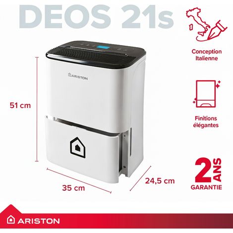 Déshumidificateur Intérieur Connecté 21L - Ariston DEOS 21S NET WIFI - Intelligent, Silencieux,  jusqu'à 52 m²