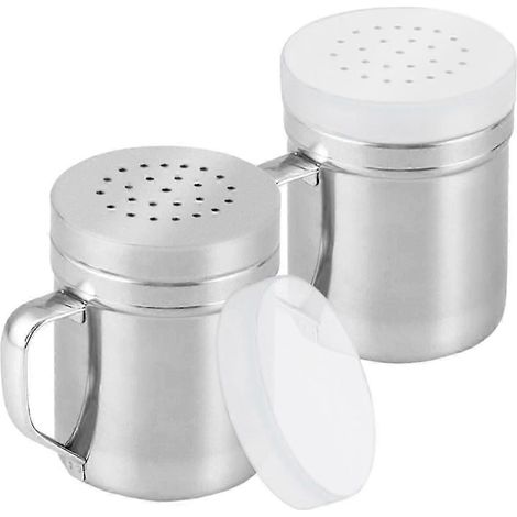 Stainless Steel Salt common pepper Dredge Shaker Seasoning Spice Container Tins with Holes and Lid for Dispensing Parmesan (1/5)