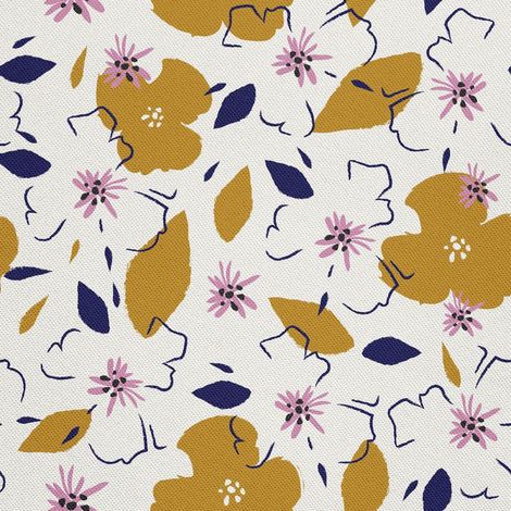 Outdoor dekostoffe oxford - Motiv gemalte Blumen 5 I DX164 (1/5)