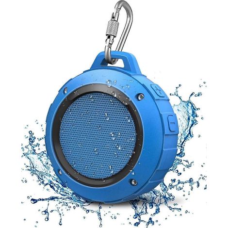 Enceinte Bluetooth étanche d'extérieur, mini enceinte portable sans fil Kunodi pour la douche et les voyages, avec caisson de basses, basses améliorées et micro intégré pour le sport et la piscine. (1/4)