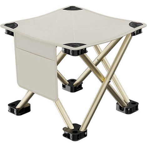 Tabouret de pique-nique pliable Mazar, chaise de pêche portable, 23 x 28 x 28 cm, blanc (1/5)