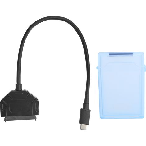 Adaptateur Sata Type C - Boîtier Disque Dur 2.5 Pouces - Vitesse 10 Gbps - Compatible 7 À 15 Mm - Bleu (1/5)