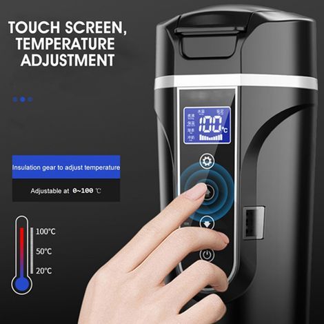 Chauffe-tasse universel en acier inoxydable 500ml, affichage LCD intelligent de température, 12‑24V pour voiture (1/5)