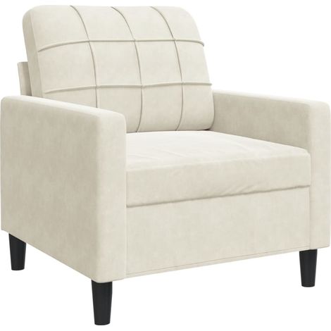 vidaXL Poltrona Crema 60 cm Velluto (1/5)