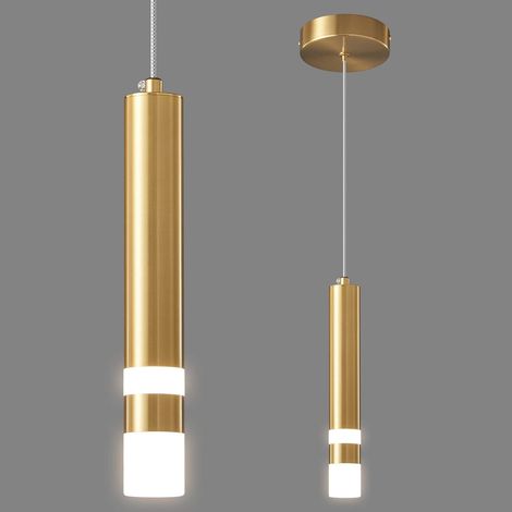 Suspension moderne pour cuisine, mini-suspension LED dorée et intensive variable, idéale pour cuisine, chambre et table de chevet (1 pièce). (1/5)