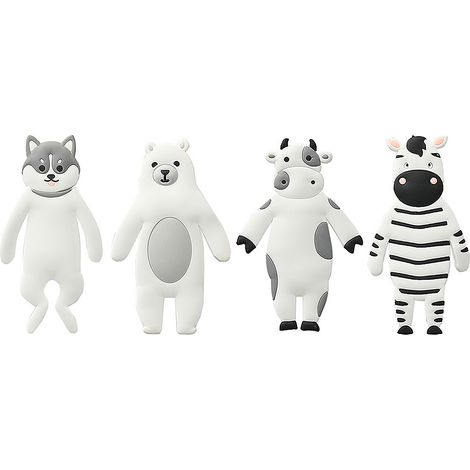 Lot de 4 crochets adhésifs animaux, pliables, réutilisables, sûrs et durables pour manteaux, salle de bain, bureau. (1/5)