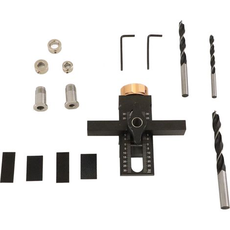 GARRYFIZH Gabarit de positionnement pour porte d'armoire, en alliage d'aluminium, à positionnement rapide, nivellement, perçage et montage, pour panneaux de 5,8 à 40,9 mm (0,23 à 1,61 po), noir (1/2)
