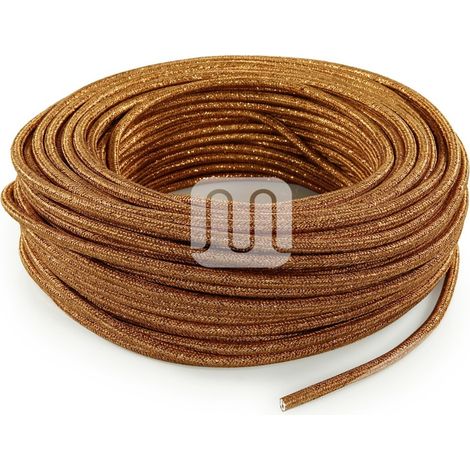 CAVO ELETTRICO TESSILE TONDO - LAME' RAME TO454 3MT MERLOTTI